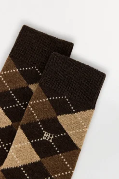 Pedro del Hierro Calcetín lana rombos Marr&oacute;n Discount