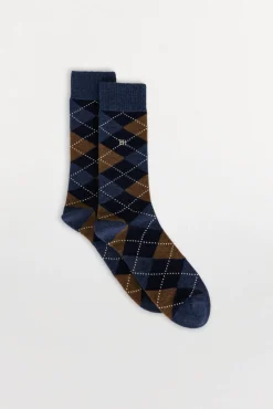 Pedro del Hierro Calcetín lana rombos Azul Best