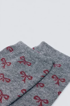 Springfield Calcetín largo lazos gris New