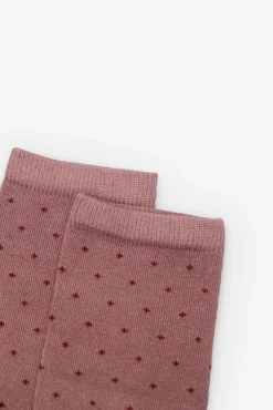 Cortefiel Calcetín largo mini topos Rosa Outlet