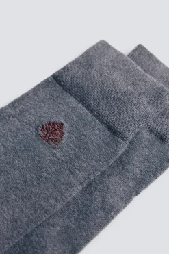 Springfield Calcetín largo monocolor logo gris Outlet