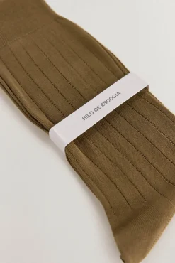 Pedro del Hierro Calcetín liso vestir Marr&oacute;n Outlet