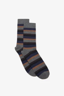 Cortefiel Calcetín multirayas Gris oscuro