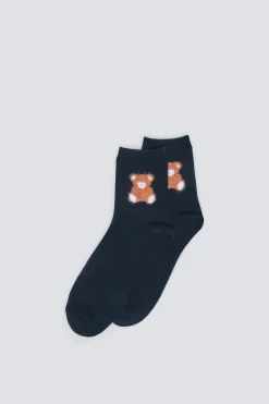 Springfield Calcetín oso rizo negro Hot