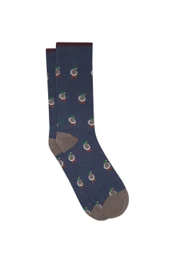 Kiff-Kiff Calcetín Regular Algodón Caballero azul