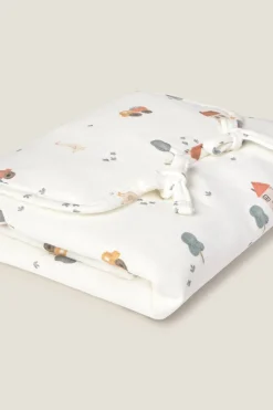 Textura Cambiador de algodón casitas blanco Clearance