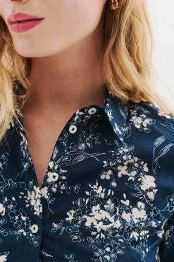 Caroll Camisa 100% algodón Azul marino Discount