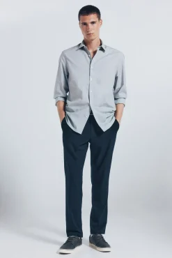 Springfield Camisa algodón fil a fil gris Discount