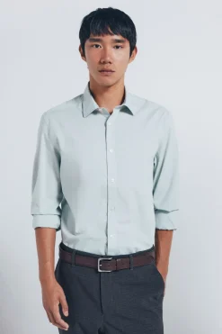 Springfield Camisa algodón fil a fil kaki Online