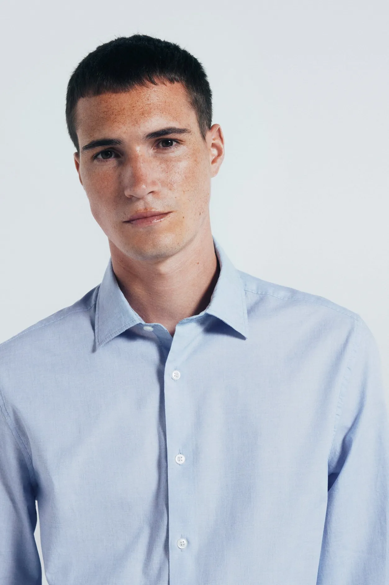 Springfield Camisa algodón fil a fil azul Best