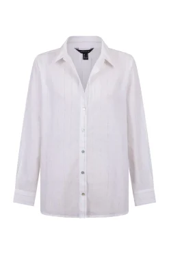 Cortefiel Camisa algodón rayas Blanco Sale
