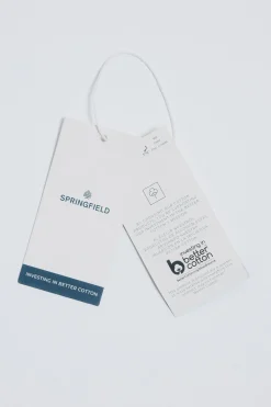 Springfield Camisa algodón slub burdeos Discount