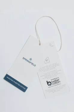 Springfield Camisa algodón slub cuadros verde Online