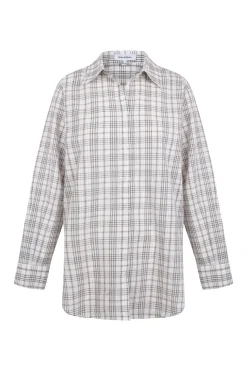 Pedro del Hierro Camisa amplia cuadros Gris Outlet