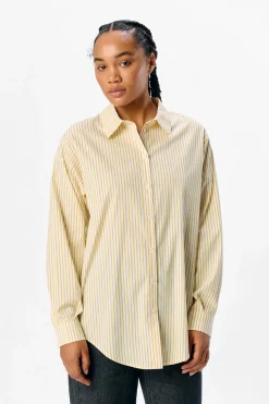 Object Camisa amplia rayas Amarillo Online