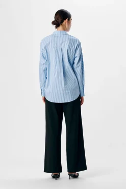 Object Camisa amplia rayas Azul New