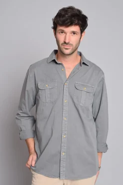 Cloking Camisa Bolsillos Gris