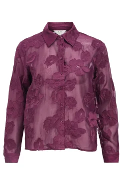 Object Camisa bordada flores Morado Discount