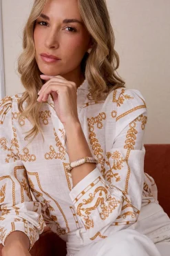 Polín Et Moi Camisa bordado Estampado blanco Clearance