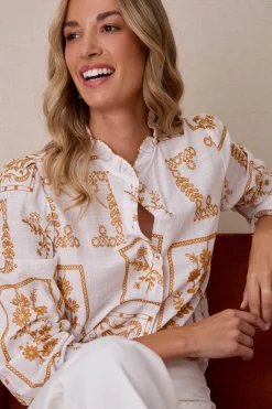 Polín Et Moi Camisa bordado Estampado blanco Clearance