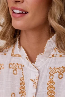 Polín Et Moi Camisa bordado Estampado blanco Clearance