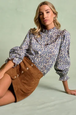 Polín Et Moi Camisa bordado Antibes Azul Online