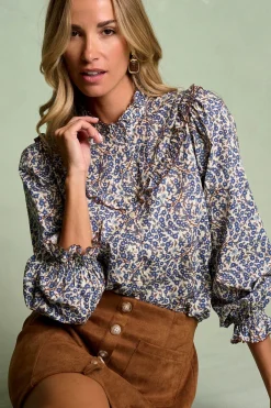 Polín Et Moi Camisa bordado Antibes Azul Online