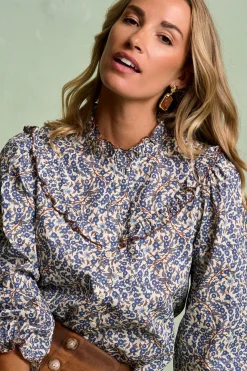 Polín Et Moi Camisa bordado Antibes Azul Online