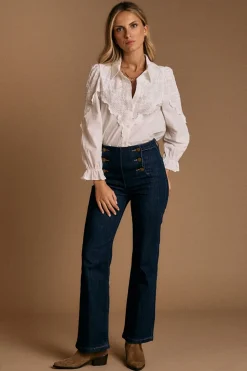 Polín Et Moi Camisa bordado Blanca Blanco New