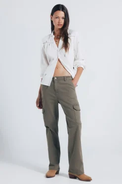 Springfield Camisa bordados lace marr&oacute;n New