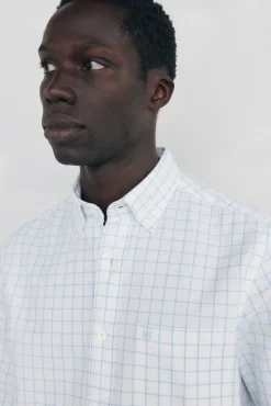 Pedro del Hierro Camisa Brushed Oxford cuadros Azul Outlet