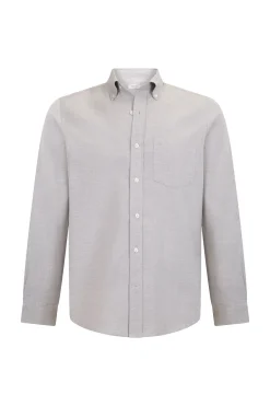 Pedro del Hierro Camisa Brushed Oxford lisa Gris Sale