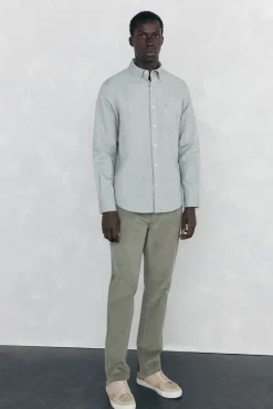 Pedro del Hierro Camisa Brushed Oxford lisa Verde Hot