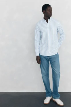 Pedro del Hierro Camisa Brushed Oxford rayas Azul Best