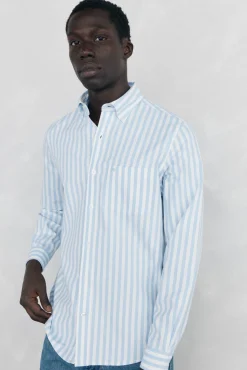 Pedro del Hierro Camisa Brushed Oxford rayas Azul Best