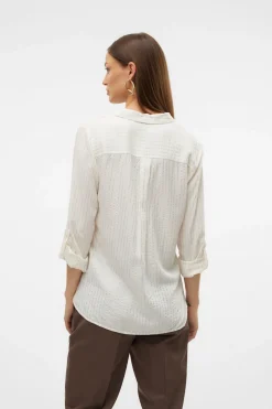 Vero Moda Camisa básica de manga larga Blanco Clearance