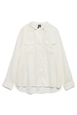 Vero Moda Camisa básica de manga larga Blanco Clearance