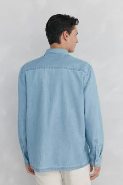 Pedro del Hierro Camisa chambray Azul Outlet