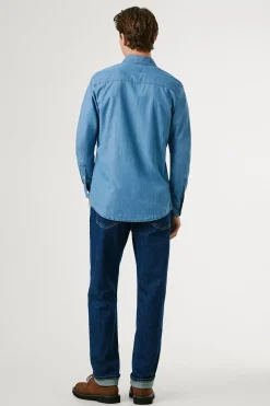 Pepe Jeans Camisa clásica entallada azul New