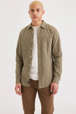 Dockers Camisa con botones Slim Fit Icon para hombre Marr&oacute;n Best