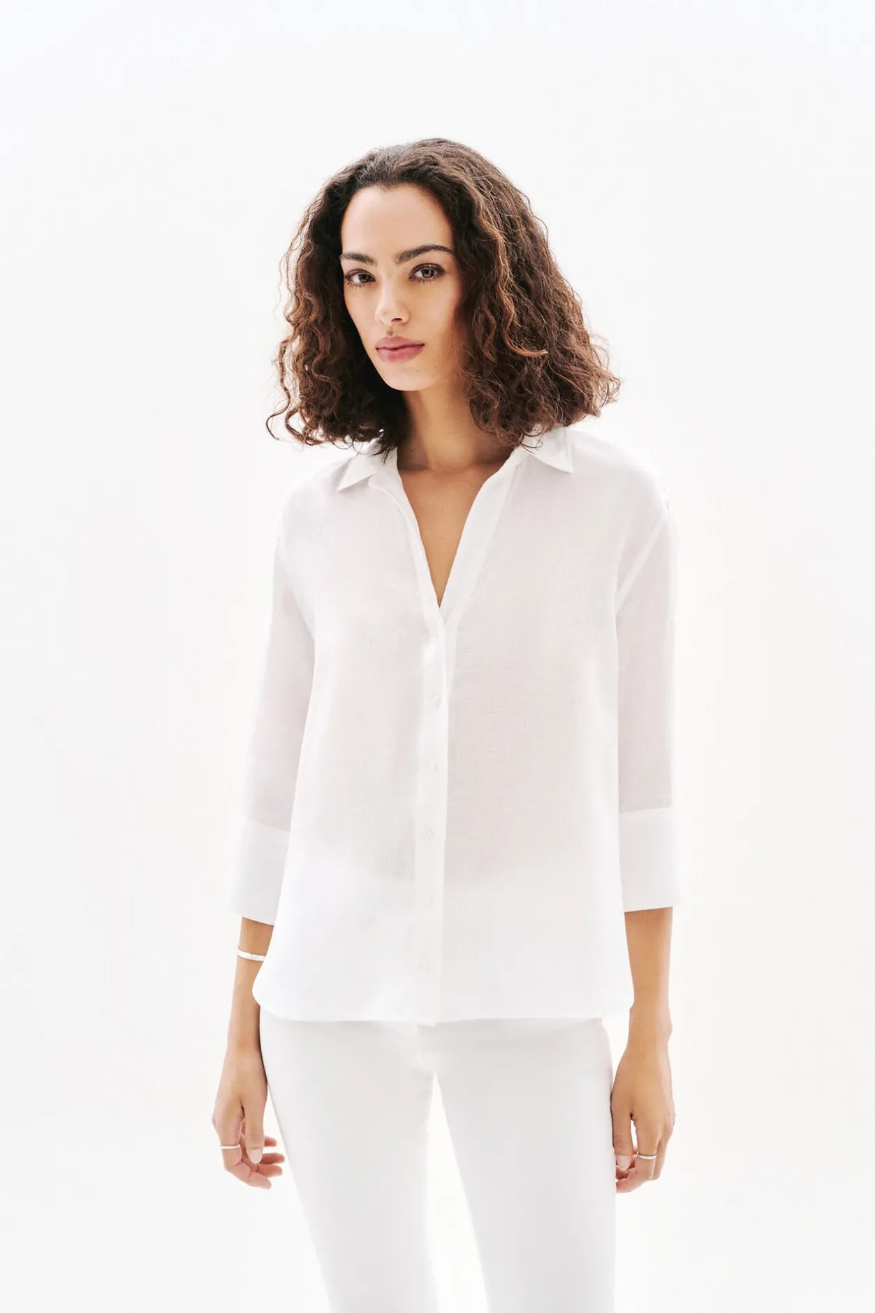 Caroll Camisa Coraline 100% lino Blanco New