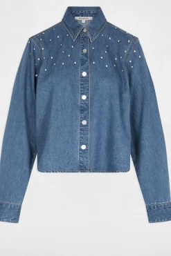 Morgan Camisa corta con cabujones Azul Online