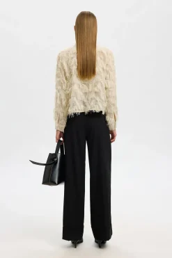 Selected Camisa corta fluffy Beige Online