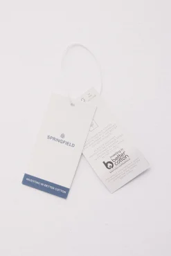 Springfield Camisa cotton slub rayas verde Best