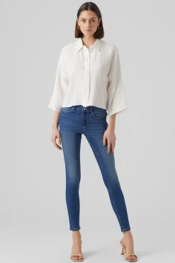 Vero Moda Camisa cropped fluida Blanco Clearance