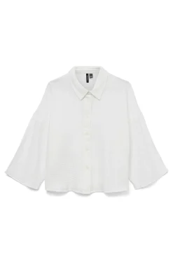 Vero Moda Camisa cropped fluida Blanco Clearance