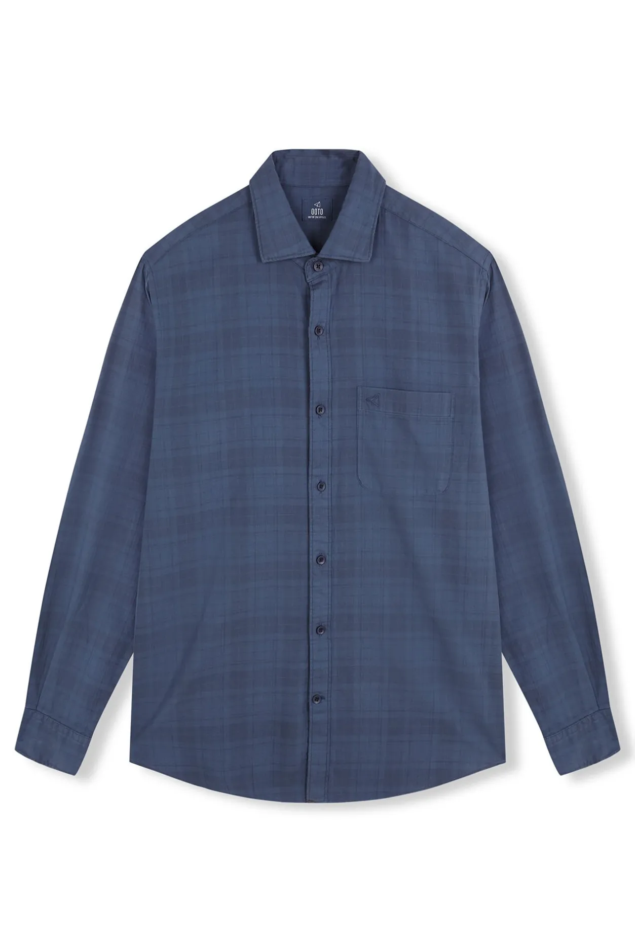 OOTO Camisa cuadro sobretintado Azul marino Clearance