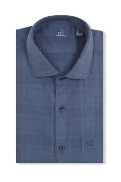 OOTO Camisa cuadro sobretintado Azul marino Clearance