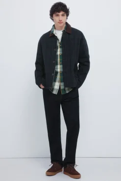 Springfield Camisa cuadro tartán marfil Discount