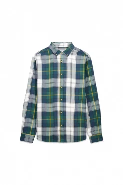 Springfield Camisa cuadro tartán marfil Discount